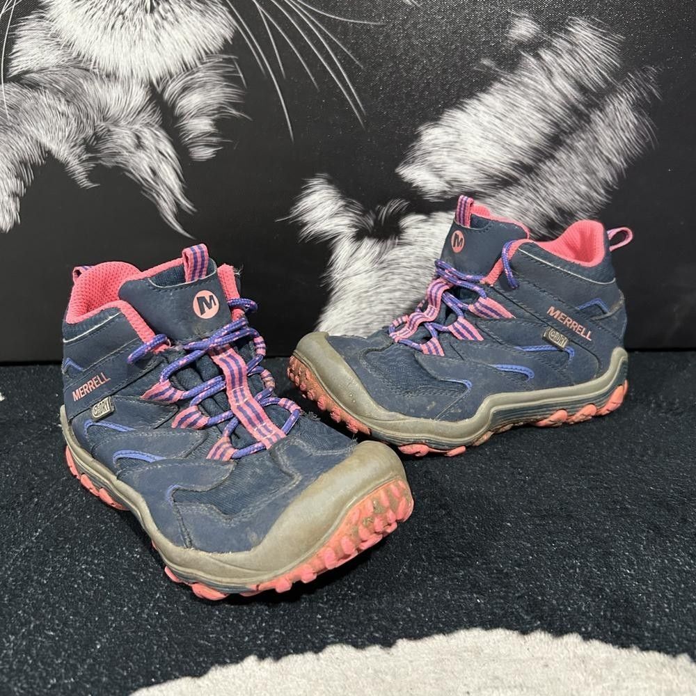 Merrell Chameleon 7 MK159719 Hiking Boot Boys 13M Blue Leather Trail Waterproof